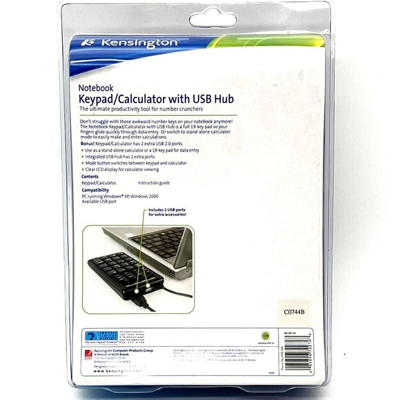 Kensington Notebook Keypad Calculator With USB Hub 3-in-1 Productivity Tool - Picture 4 of 11